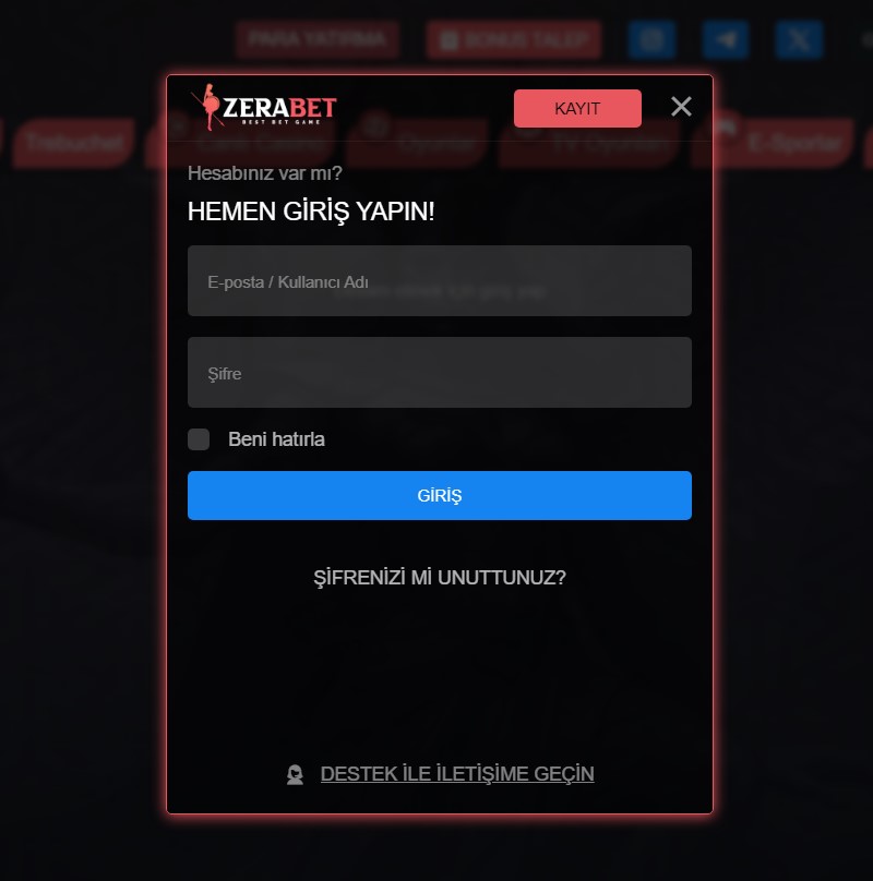 Zerabet Giriş Sayfası